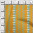 thumbnail image 1 of oneOone Tissu Popeline Sergé Coton Bio Chevron Ikat Imprimé au Mètre 42 Pouces de Large, 1 of 4