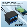 thumbnail image 2 of 65W Multi 4 Port USB Fast Charging Station,Quick Charge QC3.0 PD 20W Wall Charger Hub With LCD For Phone Tablet ,Multi-Device Charger, 2 of 7
