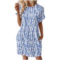 thumbnail image 4 of TJAZFJPA Robe de Séance de Maternité pour Femmes Femmes Robe T-Shirt Douce à Manches Courtes Robe Tunique d'Été Décontractée Robe Imprimée Ample avec Poches Robe Verte Robes Femmes Longues, 4 of 6