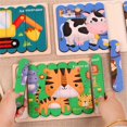 thumbnail image 4 of Puzzles Toys Cartoon Design  Wooden Young Children Cognitive Puzzles for Toddler, 4 of 6