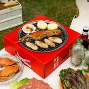 Vwrxbz Outdoor Disposable Barbecue Grill Portable Charcoal Grill with Handle Lazy BBQ Grill for Camping Picnic Travel Lightweight