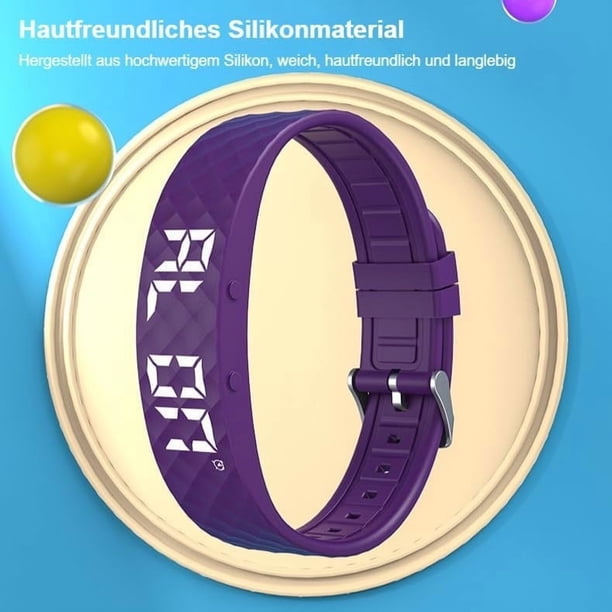 Bracelet Réveil Vibrant – Alarme Silencieuse Pour Dormeurs Lourds, 8 Minuteries, Rechargeable USB, Silicone, Pour Tous âges