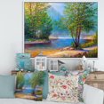 thumbnail image 3 of Designart Green Trees By The Riverside FLOAT FRAME WALL ART, 3 of 4