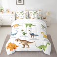 thumbnail image 2 of 7 Piece Bed in a Bag Queen Size Comforter Set for Kids Dinosaur Bedding Set,Kids Dino Reversible Bed Set,Cartoon Animal Comforter with Sheet Set,All Season, 2 of 5