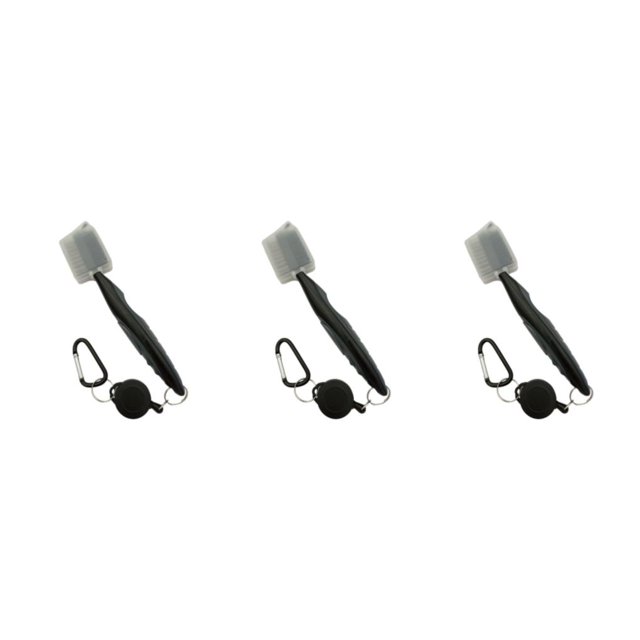 Ruiboury Brosse de Club de Golf Portable à Main Remplacement Brosses à Chaussures Double Face Gris avec Couvercle 3ensemble