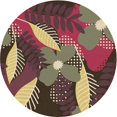 thumbnail image 1 of Ahgly Company Tapis d'Intérieur Ronds de Style Transitionnel Lavables à la Machine, Laiton Vert, 7 Pieds Rond, 1 of 7