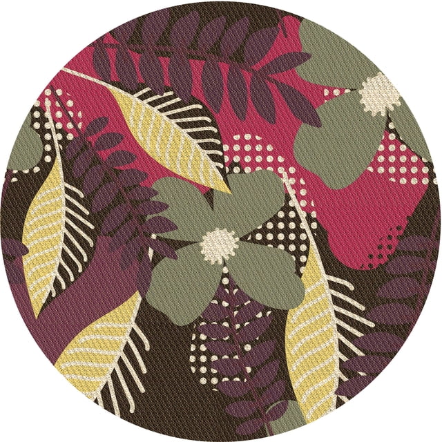 Ahgly Company Tapis d'Intérieur Ronds de Style Transitionnel Lavables à la Machine, Laiton Vert, 7 Pieds Rond