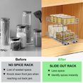 thumbnail image 3 of 2 Tier Kitchen Slide Out Cabinet Spice Rack Organizer, Pull Out under Cabinet Sliding Shelf, 3 of 7