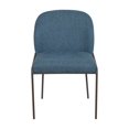 thumbnail image 4 of CorLiving Blakeley High Back Upholstered Indoor Dining Chairs with Metal Legs, Blue (Set of 2), 4 of 12