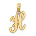 thumbnail image 1 of Diamond2Deal 14K Yellow Gold Script Letter H Initial Pendant for Women (L- 0.7inch, W- 0.41inch), 1 of 6