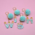 thumbnail image 1 of Letter Pendant Plush Ball Key Chain Resin Sequin Buckle Keyring Holder Charm Decoration, 1 of 8