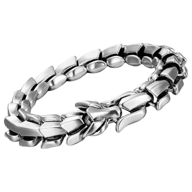 Thinsony Distinctive Gothic Punk Dragon Scale Bangle 48 inches Cool and Contemporary Silver 9.05 Inch 1Set