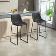 thumbnail image 2 of HOMCOM Tabourets de Bar Ensemble de 2, Tabourets de Comptoir avec Dossier, Brun Foncé, 2 of 10