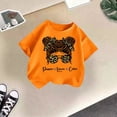 thumbnail image 5 of LUOGENLI T-Shirt pour Filles Enfant Filles Mignon Graphique Col Rond Manche Courte Tee Été Décontracté T-Shirt Chemises pour Filles Midi Chemises Crayon Orange 5-6 Ans, 5 of 5