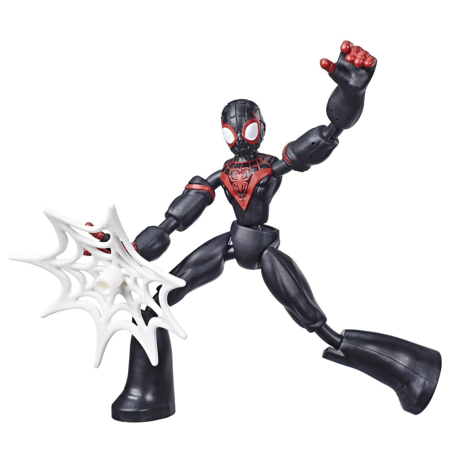 Marvel Spider-Man Bend and Flex - Figurine flexible Miles Morales de 15 cm, incluant accessoire