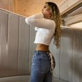thumbnail image 3 of Jeans Décontractés pour Femmes Taille Mi-Haute avec Poches et Lacets, 3 of 7