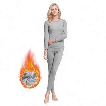 Ensemble de sous-Vêtements Thermiques pour Femme, Couche de Base Chaude d'Hiver Haut et Bas pour le Ski, Haut Thermique Doublé en Molleton et Pantalon par Hontri