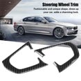 thumbnail image 2 of Carbon Fiber Style Car Interior Steering Wheel Button Frame Trim for BMW 5 Series G30 2017-2018, 2 of 9