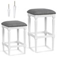 thumbnail image 1 of Costway Tabouret Selle à 3 Hauteurs, Ensemble de 2, Tabouret Carré pour Îlot de Cuisine avec Repose-Pieds, 1 of 8