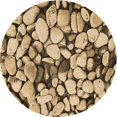 thumbnail image 1 of Ahgly Company Tapis Rond Lavable en Machine Intérieur Transitionnel Rouge Brun, 3 Pieds Rond, 1 of 7