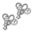 thumbnail image 1 of KLKCMS 2 Pcs Hauts d'Ancrage Dermique et Base en Acier Titane Bijoux de Perçage Cœurs Cœur 2, 1 of 9