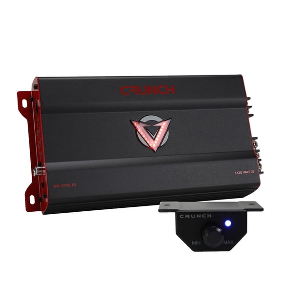 Crunch 3725W Monoblock Subwoofer Car Audio Amp with Adjustable Crossovers, Bass Knob