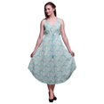 thumbnail image 1 of Bimba Robe Midi Imprimée Teinture sur Nœuds pour Femmes Été Col en V Tenue de Vacances - Grande Taille, 1 of 1