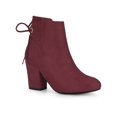 thumbnail image 1 of Unique Bargains Women's Block Heel Lace Up Back Ankle Boots, 1 of 6