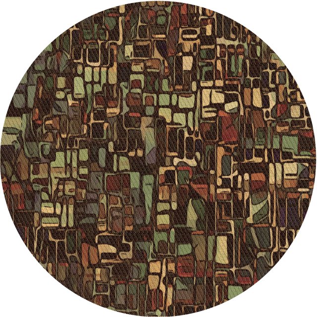 Ahgly Company Tapis de Zone Ronds d'Intérieur Lavables à la Machine, Transitionnels, Rouge Nuit, 4 Pieds Rond