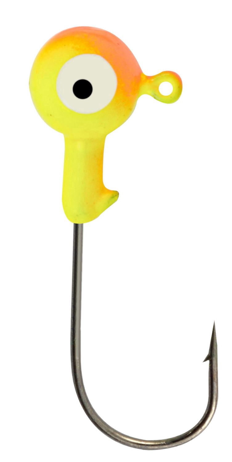 Danielson JH18CHOR Jighead 1/8oz, 8/Pk, Chartreuse/Orange