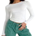thumbnail image 1 of Blouse Mode Urbaine à Manches Longues Unie pour Femmes, 1 of 6