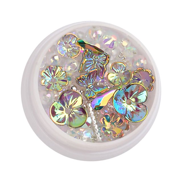 maskred 1/2/3/5 Art Crystal Flower Shining Rhinestone Pearl Sequin Rhinestone Manicure Decoration No.4 1 Pc