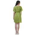thumbnail image 4 of Moomaya Moss Georgette Bell Sleeves Short A-Line Printed Summer Dress For Women, 4 of 4