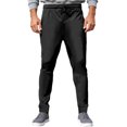 thumbnail image 2 of Ceisia Men Solid Color Loose Casual Pants Elastic Waist Drawstring Sports Gift Work Trousers, 2 of 4