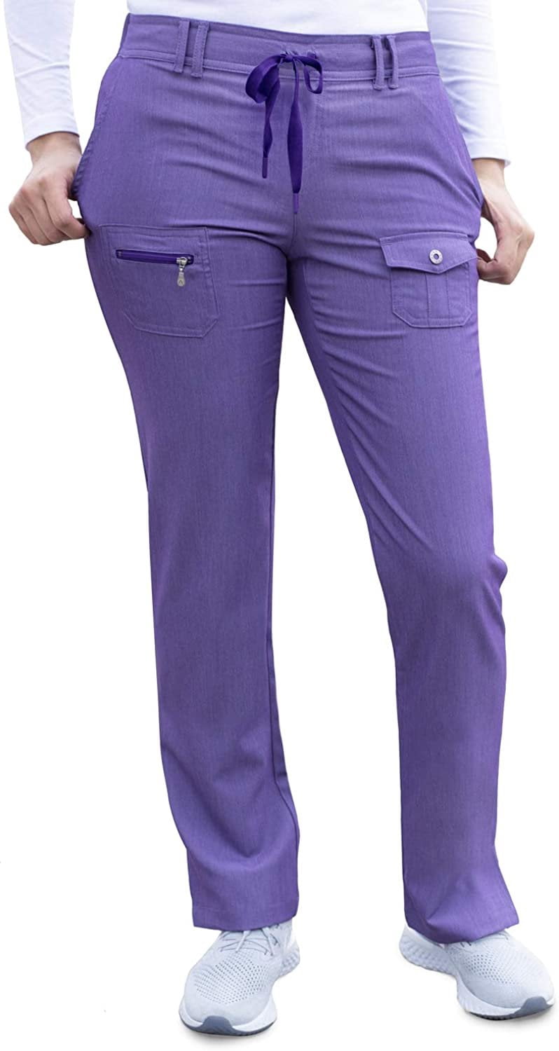 Adar Pro Heather Pantalon d'Uniforme Fuselé Ajusté pour Femme, Heather Grape, 3X