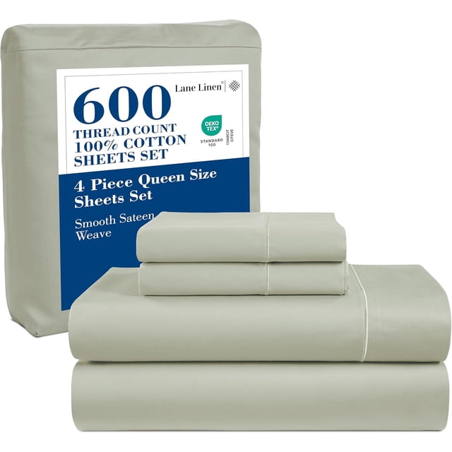 Softest Cotton Sheets Double Sheet Set Pc Set Thread Count Sateen Bedding Deep Pocket Sheets Cooling Sheets Double Size Sheets Breathable Bed Set ()