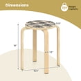 thumbnail image 3 of Gymax Set of 4 18'' Stacking Stool Round Dining Chair Backless Wood Home Decor Yellow, 3 of 6
