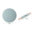 thumbnail image 3 of Rolling Pin and Non-Stick Dough Mat Set, Wooden Pastry Roller with Measured Baking Mat, Food Grade Pasta Making Kit for Countertops, Mint Green, 3 of 9