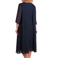 thumbnail image 5 of B91xZ Robes Babydoll pour Femmes Manches Courtes Col Carré Dos Nu Sexy Robe à Volants Taille Élastique Robe Trapèze Mini, Bleu Foncé TTTG, 5 of 5