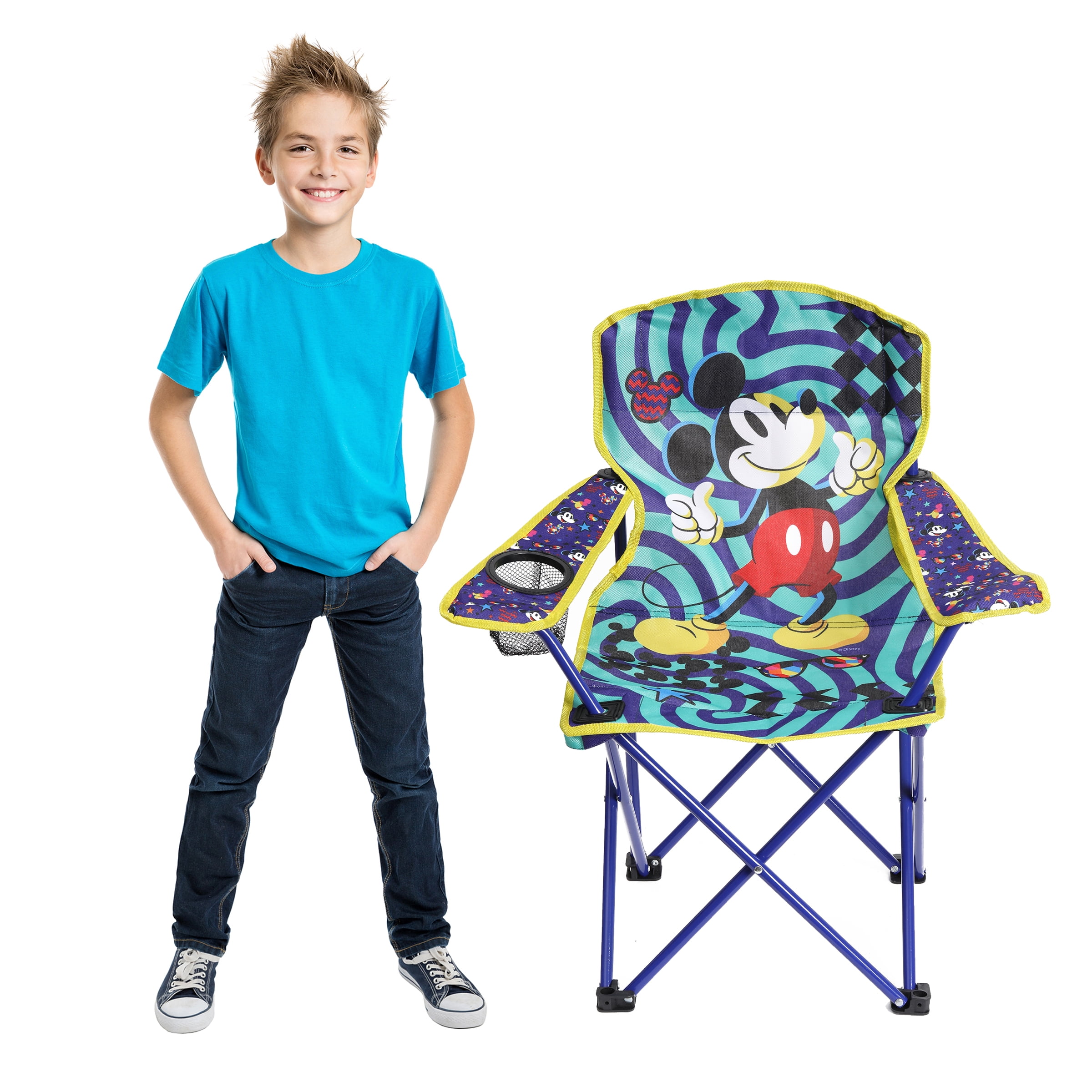 Danawares Chaise de camping Mickey Mouse pour jeunes avec porte-gobelet - Polyester