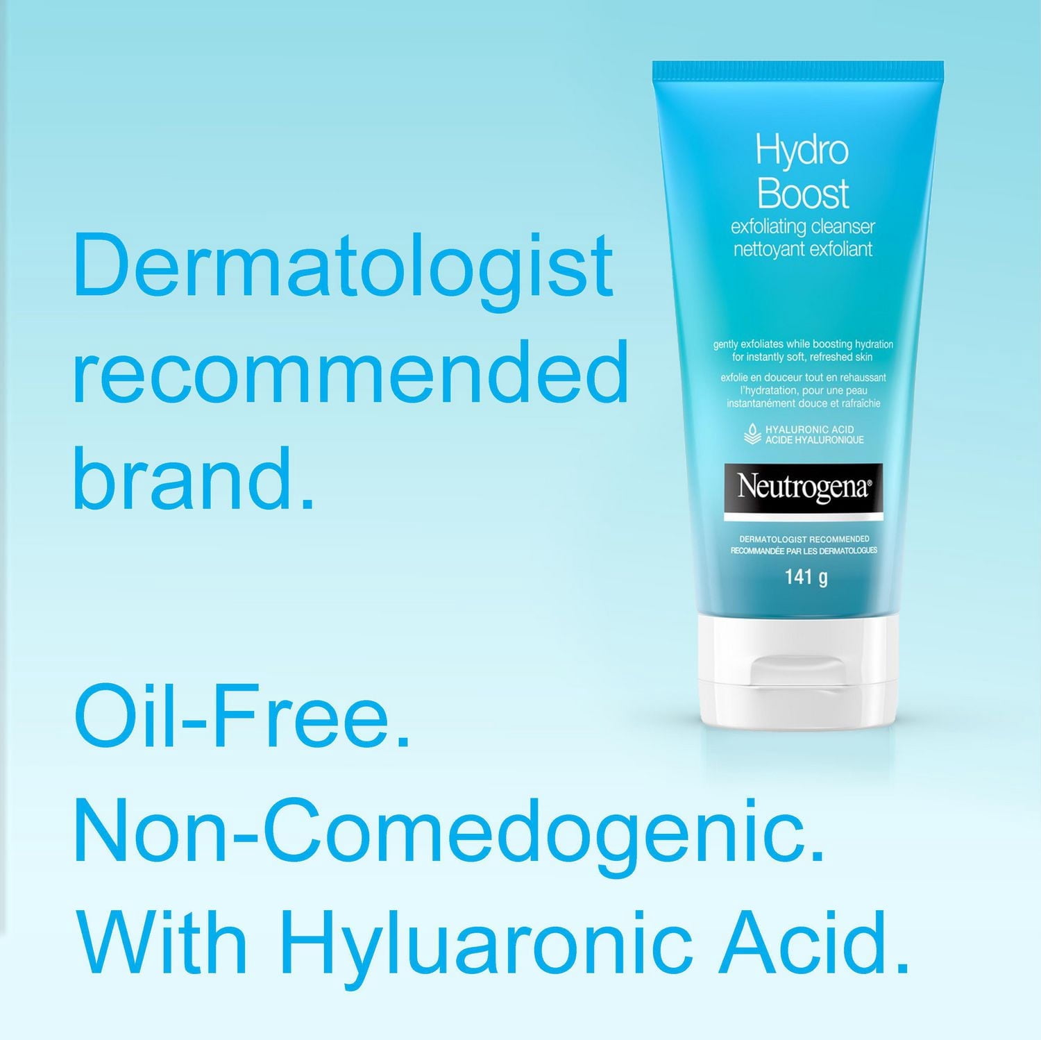 Neutrogena Hydro Boost Exfoliating Face Scrub - Hyaluronic Acid and AHA - Gel Cream Face Cleanser - Non-Comedogenic