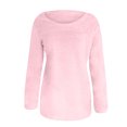 thumbnail image 3 of T-shirts à Col Rond à Manches Longues pour Femmes, Mode d'Automne, Hauts Western Tendance pour Dames, Tunique Ample, Hauts Grande Taille, Chandails Unis, Rose G, 3 of 4