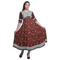 thumbnail image 1 of Bimba Kurtis Indiennes pour Femmes Imprimées, Kurti Anarkali Ligne A, Robe Décontractée, 1 of 5