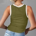 thumbnail image 3 of Dealovy Going out Tops for Women Crew Neck Ribbed Knit Tank Tops Casual Solid Side Ruched Slim Undershirts, 3 of 6