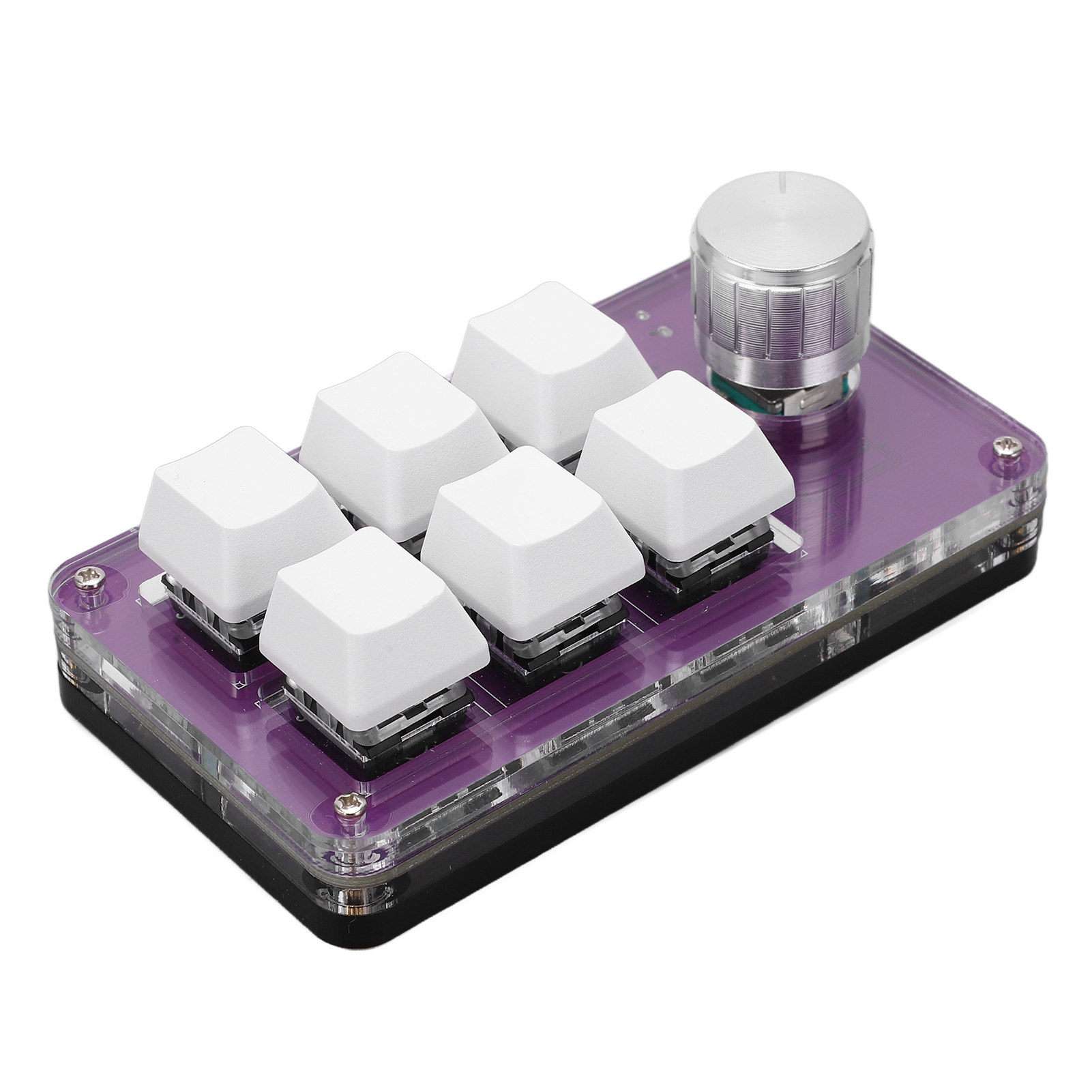 Karlge One Handed Mechanical Keyboard Multifunction Mini Gaming Keypad Shortcut Programmable Keyboard with Knob,One Handed Mechanical Keyboard