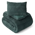 thumbnail image 2 of Mainstays Kids Dark Green Plush Ribbed Corduroy Comforter Set, Twin, 2 Pieces, 2 of 4