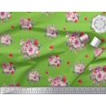 thumbnail image 3 of Soimoi Tissu en Poly Georgette Vert Imprimé Feuilles d'Épices & Roses par Yard 42 Pouces de Large, 3 of 3