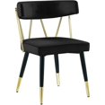 thumbnail image 3 of Meridian Furniture Rheingold Black Velvet Dining Chair (Set of 2), 3 of 5