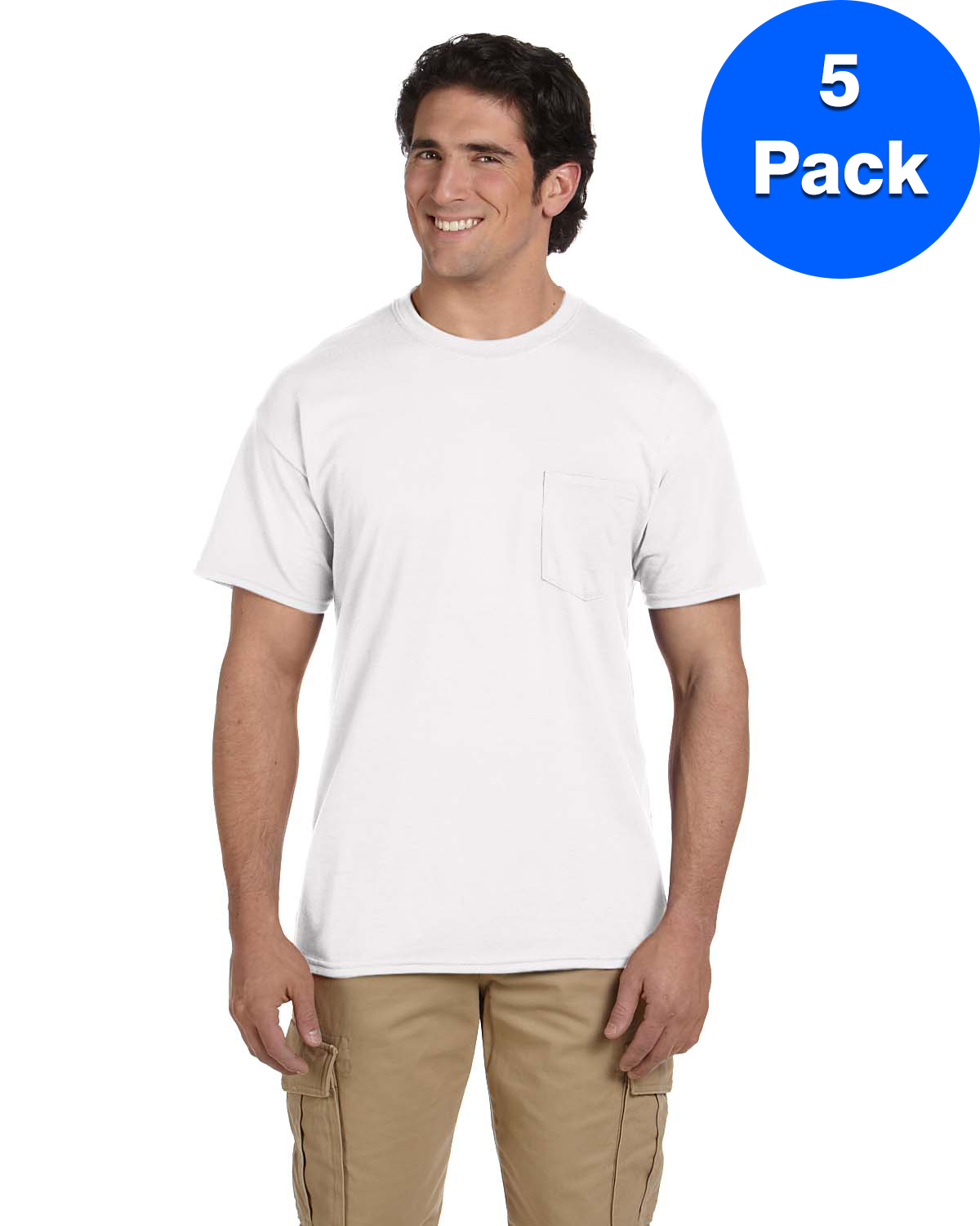 Gildan T-Shirt à Poche 50/50 pour Hommes - G830 (Lot de 5)