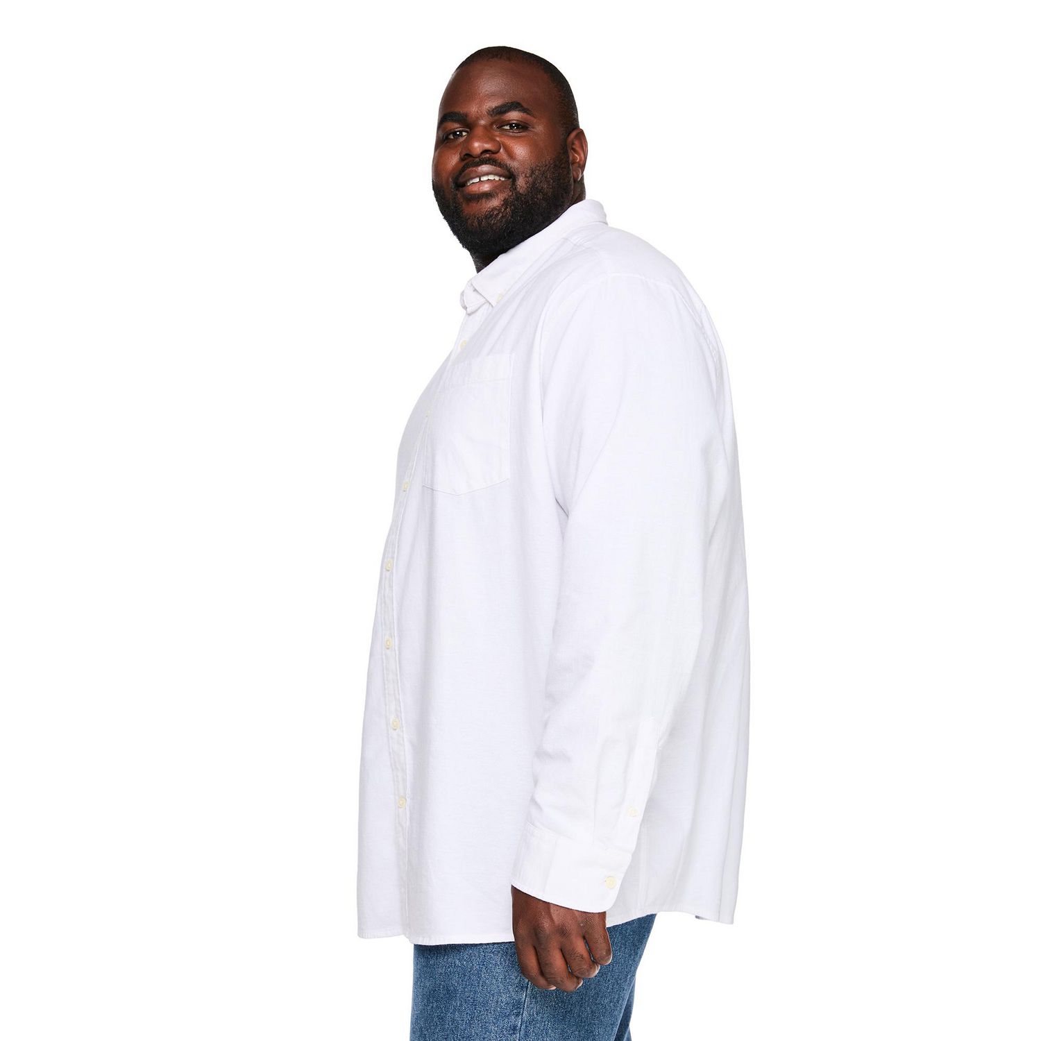 Chemise à col boutonné et manches longues George Plus pour hommes
